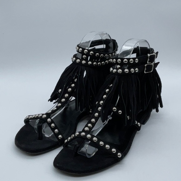 Saint Laurent - Leather Studded Accents Gladiator Sandals - Picture 1 of 12